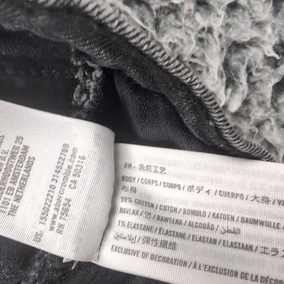 Abercrombie & Fitch Jeans Women 8 Black The Skinny High Rise Chore Distressed - Picture 6 of 11
